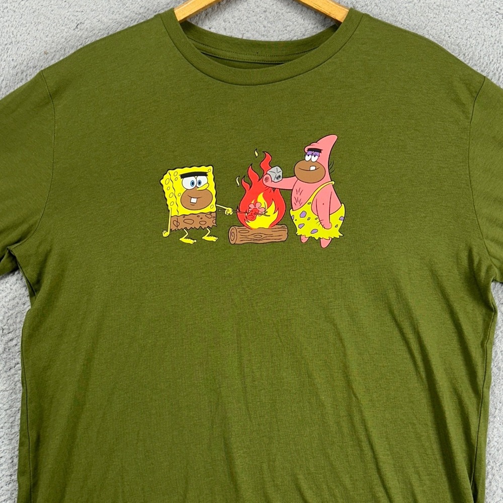 Sponge Bob Square Pants Patrick Mens Crewneck Sweatshirt Large Green Nickelodeon